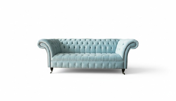 Hell Blue Couch Chesterfield Velvet Cover Fabric Sofa Couches Seating Upholstery Furniture
