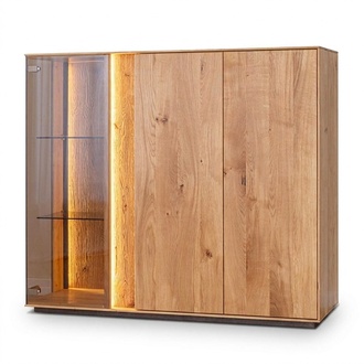 Light brown display cabinet designer dining room sideboard wooden cabinets LED cabinet
