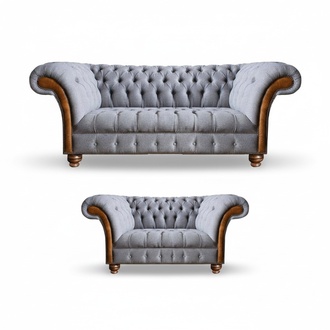 Light grey Chesterfield sofas designer textile couches upholstered seating furniture