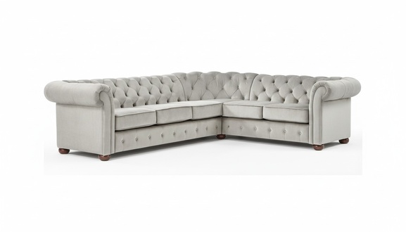 Light grey corner sofa Chesterfield Creative Furniture New Living Room Modern Design Sofa