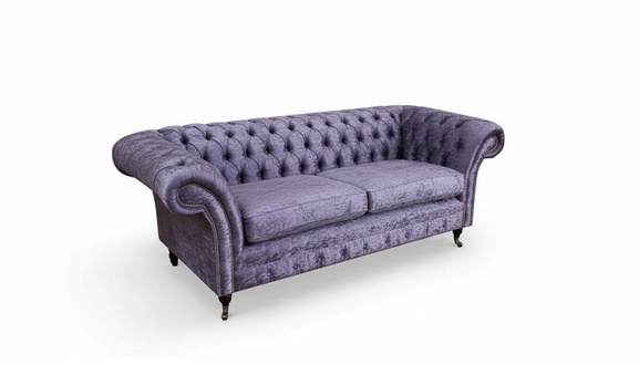 Lilac upholstered seat couch 3-seater set sofa sofas couches velvet three-seater new