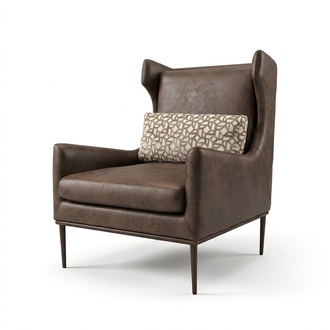 Living Room Armchair Seat Modern Design Brown Style Modern Luxury