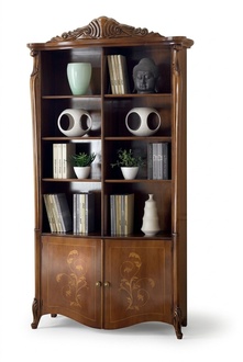 Living Room Bookcase Classic Brown Furniture Wooden Shelves