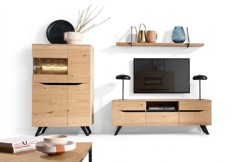 Living Room Complete Modern Designer TV Lowboard Luxurious Cabinet Set 3 pcs
