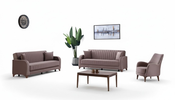 Living room complete sofa set 3+3+1 seat living room textile furniture
