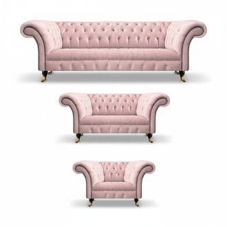 Living Room Luxury Complete Set New Couches Armchairs Chesterfield Sofas Upholstered Furniture