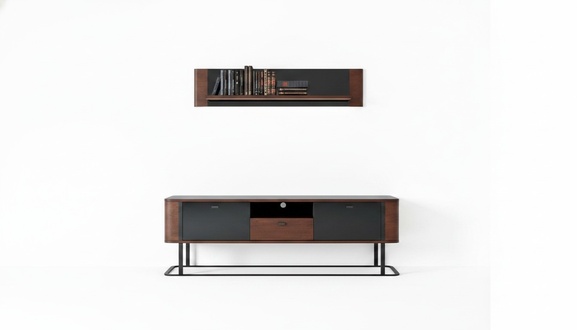 Living room modern furnishings wall shelf TV lowboard luxurious sideboard