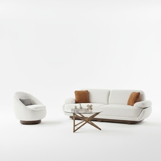 Living Room Set 3+1 Seater Textile Design Upholstered Furniture Sofa Set