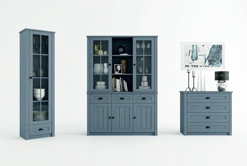 Living Room Set Display Cabinet Chest of Drawers Chests of Drawers Sideboard Cabinet Table 4tlg