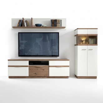 Living Room Set Modern Wooden Furniture TV Lowboard Wall Shelf Luxurious