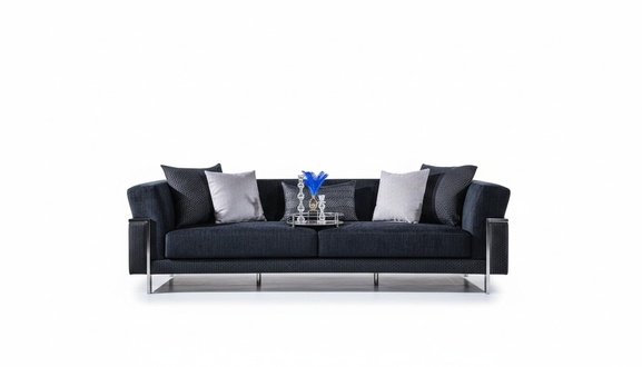 Living room sofa set 3+1 mirror coffee table seater set design