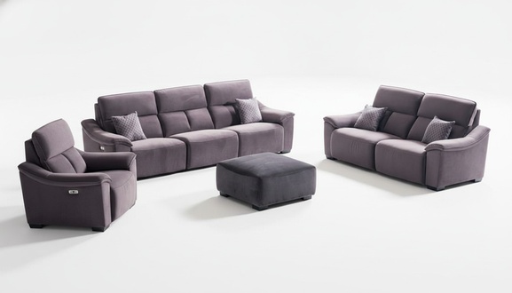 Living room sofa set 3+2+1 seat sofa armchair group set 3pcs gray furniture new