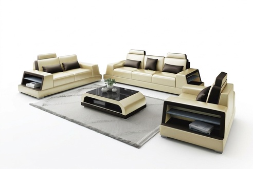 Living room upholstery set leather sofa couch seat upholstery sets 3+2+2