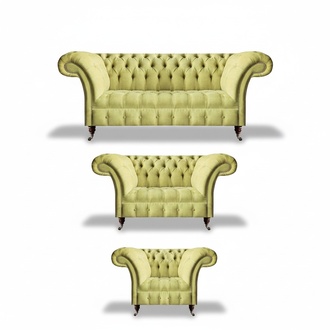 Living room yellow luxury set seating furniture upholstery fabric new chesterfield