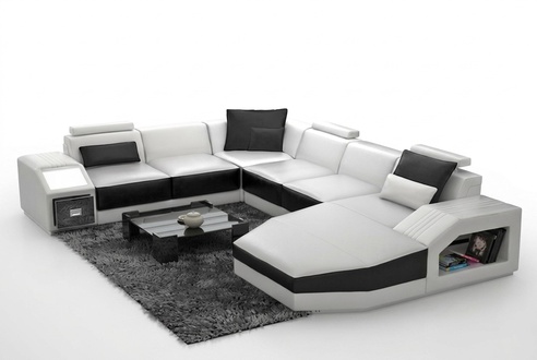 Corner sofa living landscape design sofa couch upholstered seat corner U shape white PHM110