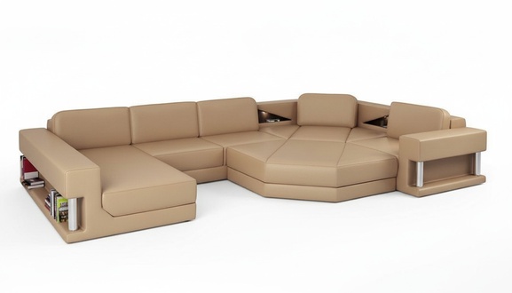 Living Landscape Design Modern Sofa Corner Sofa U-Form Leather Sofa Couch Textile New