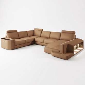U-shaped sofa corner couch leather sofa upholstered seating corner set Carlington