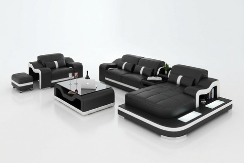 Living Landscape Corner Sofa L Shape Armchair Set Set Modern Sofa Leather Couch New