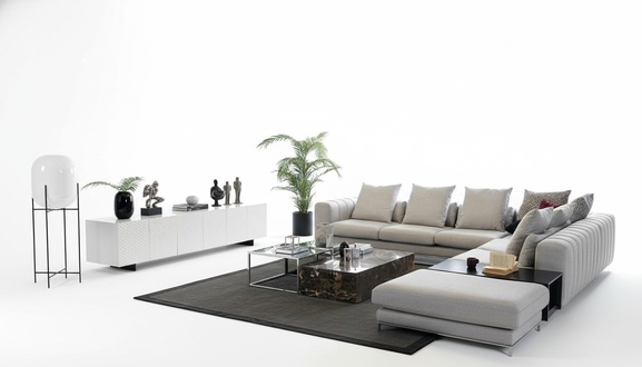 Corner Sofa L Shape tv Stand 3x Coffee Table Couch Upholstery Furniture