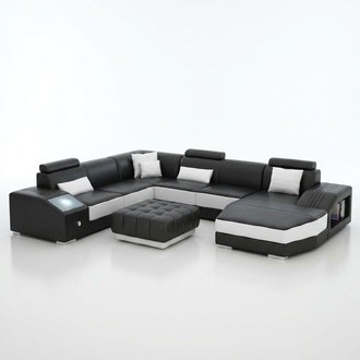 Corner sofa living landscape leather sofa couch upholstered seating corner set new 2724A