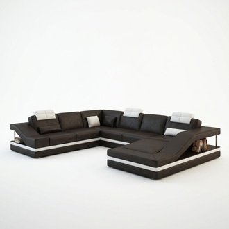 Corner sofa living landscape leather sofa with USB, upholstered corner seating set new 2723.
