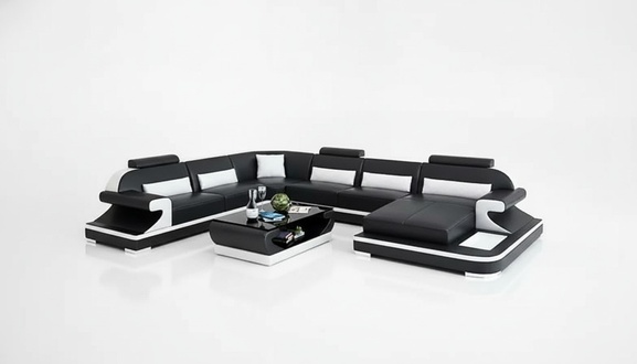 Living area corner sofa U-shape modern sofa leather sofa corner set upholstery couches