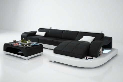 Corner sofa living room set with USB leather sofa designer sofa seating upholstery new 3375