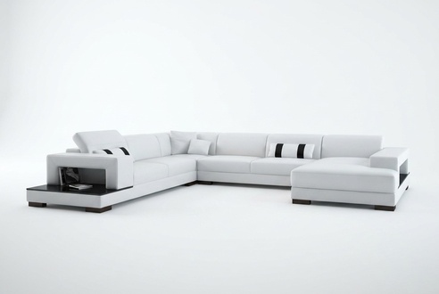Living Landscape Couch Upholstery Corner Set Designer Leather Sofa Big Sofa New 2689C