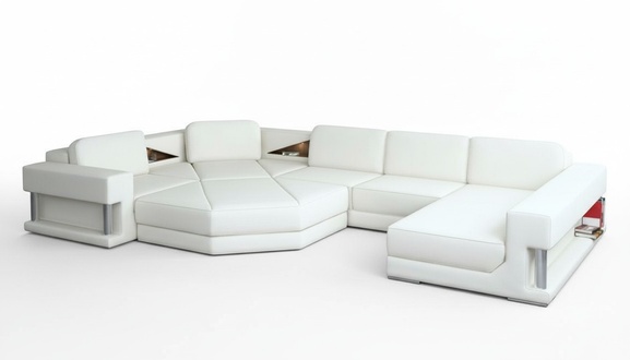 Living landscape design corner sofa leather corner U shape sofa couch upholstered set new