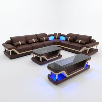 Living area L\'Form corner sofa coffee table sideboard design living area USB 3 pcs