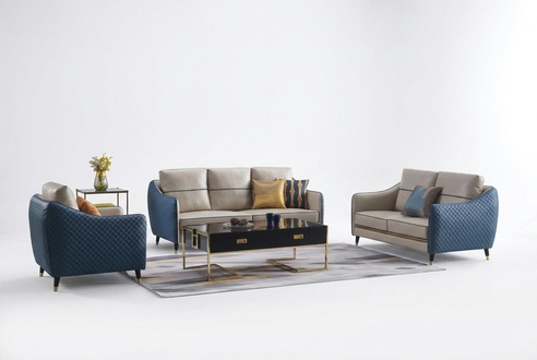 Living area sofa upholstery sofa set 3 + 2 + 1 coffee table side table 4 pieces. !