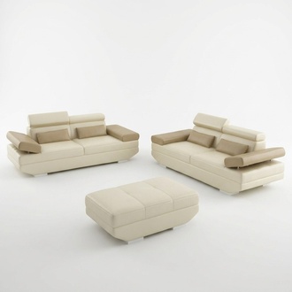 Living area sofa with USB couch sofa set upholstered set leather Alfred