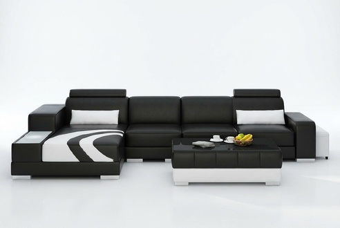 Living room upholstery corner sofa couch set landscape leather new V015C