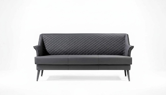 Living room 3-seater sofa three-piece sofa upholstered furniture leather gray luxury
