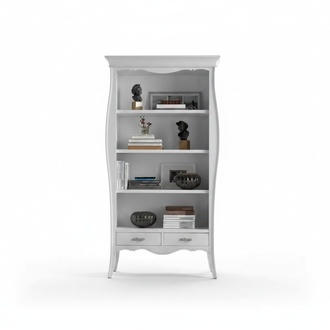 Living Room Cabinet Books Shelf White Classic Wood Furniture Shelves
