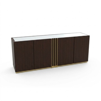 Living room chest of drawers lowboard brown sideboard wood modern furniture 208x49x80cm