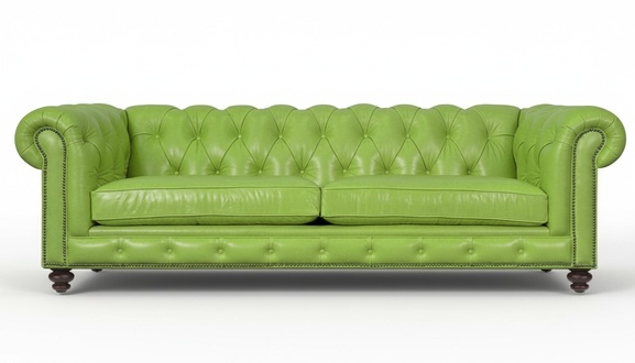 Living Room Chesterfield Sofa Green Big Premium Leather Designer Furniture 4 seater New