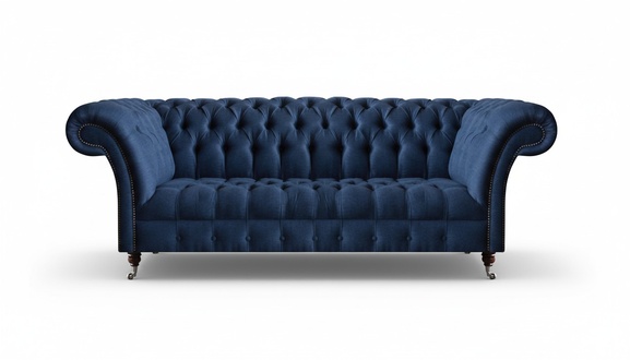 Living room Chesterfield sofas Blue textile couch Designer upholstered sofas