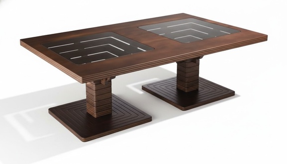 Living room rectangular coffee table wooden furniture side table sofa table brown