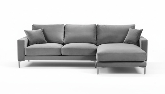 Living Room Corner Sofa Grey xxl Big Creative Furniture Textile Fabric Chesterfield Sofas