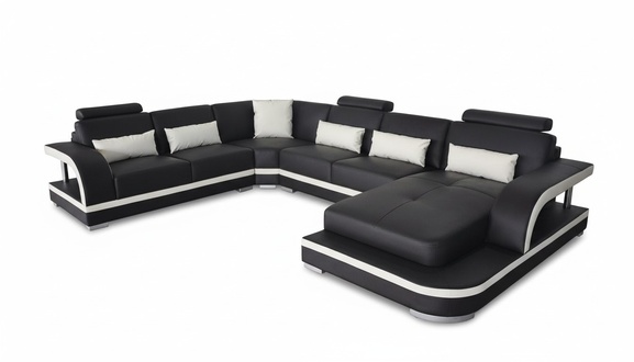 Living Room Corner Sofa U Shape Wood New Modern Design Upholstery Couch