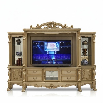 Living room extension media wall TV cabinet wall unit baroque style