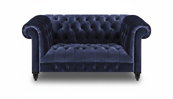 Living room furniture Chesterfield blue sofa two-seater furnishings upholstered furniture