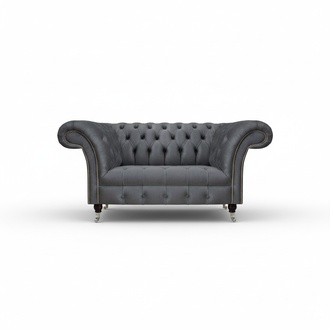 Living room Gray Chesterfield 2-seater Designer upholstered furniture Two-seater