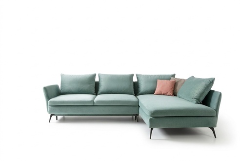 Living Room Green Furniture Textile Sofas Corner Sofa L Shape Couch Upholstery Sofa Bed