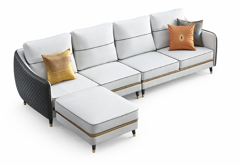 Living area corner sofa L shape armchair set modern sofa leather seat corner