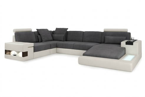 Corner sofa fabric sofa upholstery set U-shape fabric B-gray