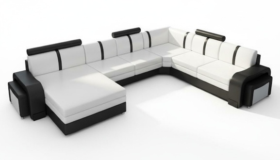 Living landscape sofa upholstery leather sofa corner sofa corner couch with USB leather set NEW