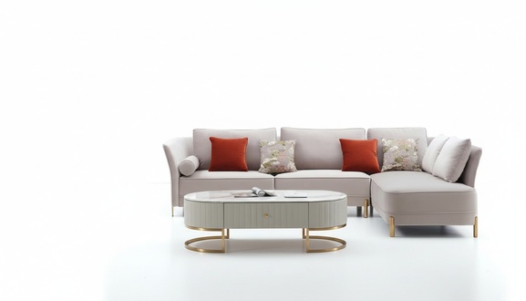 Living Room Modern Sofa Corner Sofa L Shape Coffee Table Corner Sofa Upholstery 2pcs Set New