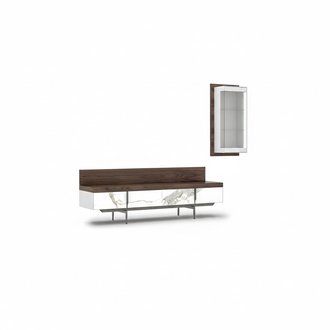 Living room set 2-piece TV stand complete hanging display cabinet luxury modern design